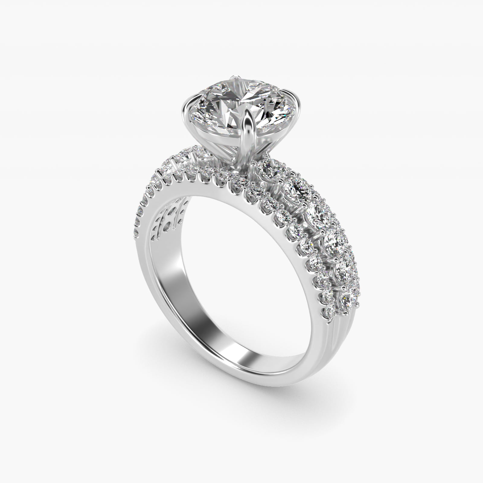 Now + Forever Natural Diamond Engagement Ring Setting 1 ct tw 14K White ...